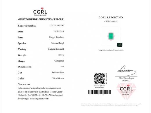 9.45ct 祖母绿戒指吊坠 商品图5