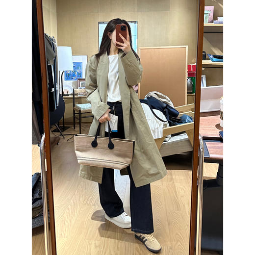 ROMI STUDIO“法式优雅” 100%棉复古洗水双排扣风衣外套 23AWW1020 商品图1