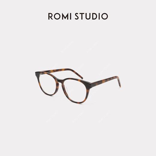 ROMI STUDIO"复古态度"时髦O压防蓝光玳瑁色显脸小眼镜24SSS037 商品图0