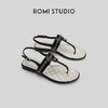 ROMI STUDIO"法式优雅"百搭休闲香风夹趾一字带平底凉鞋S8011 商品缩略图0