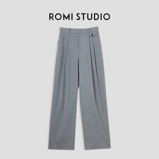 ROMI STUDIO“轻盈利落”百搭高腰垂坠感亲肤柔软直筒阔腿西裤k3032 商品图3