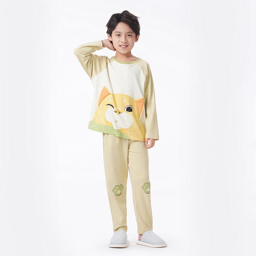 都市丽人眯雅佳睡衣亲情蜜语长袖双面无尘棉薄童装棉质长袖套装JHT9A6 商品图6