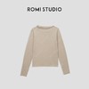 ROMI STUDIO “内外兼备" 100%澳洲羊毛卷边斜领打底T恤 23AWM1113 商品缩略图0