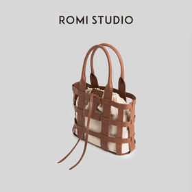 ROMI STUDIO“法式复古”镂空编织百搭单肩手提包含抽绳收纳袋B3648
