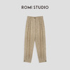 ROMI STUDIO“棕标系列”新疆棉+点子纱混纺压褶收脚长裤23AWK392 商品缩略图0