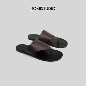 ROMI STUDIO”简约休闲“三角人字夹趾平底度假外穿拖鞋S3658