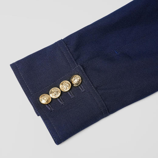 ROMI STUDIO“复古秋冬”羊毛混纺金扣工装夹克藏蓝色外套 23AWW048 商品图2