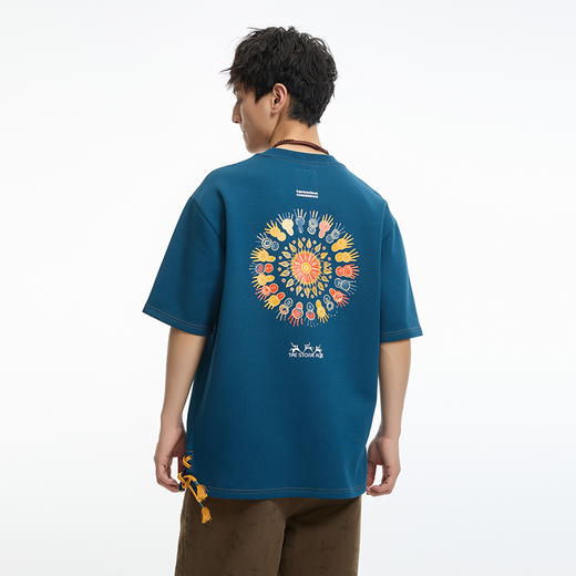 鬼洗24AW石器时代手印壁画印花宽松空气层短袖T恤 A840009 商品图0