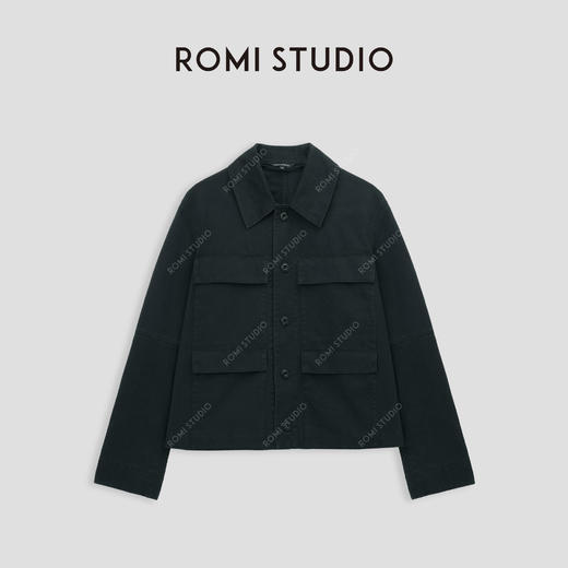 ROMI STUDIO"工装美学“290G斜纹棉多口袋磨毛质感短外套23AWW1360 商品图4