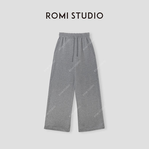 ROMI STUDIO“Chill Vibes” 重磅棉抽绳垂感针织休闲卫裤 24SSK158 商品图0