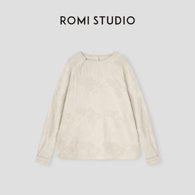 ROMI STUDIO“浮光花影” 棉麻混纺双皱交织肌理盘扣衬衣 24SST634