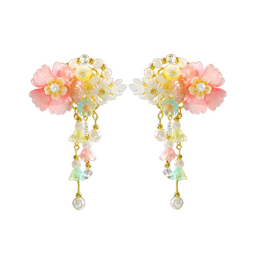 【爆火26款！】公主儿童古风发饰流苏国风复古宝宝发夹中国风汉服古装飘带对夹 商品图4