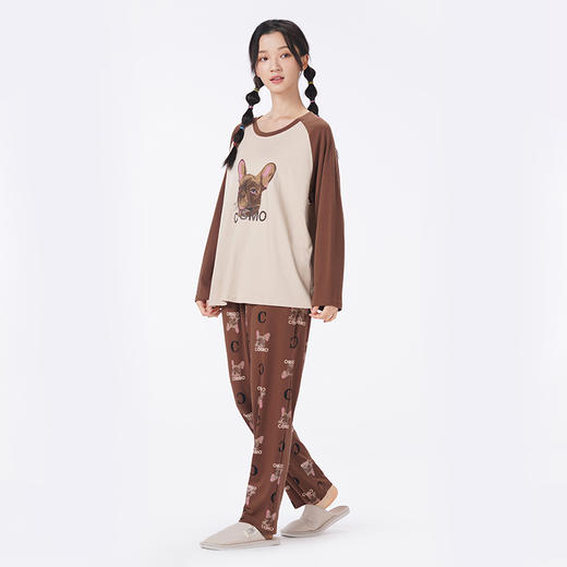 都市丽人睡衣好睡好眠长袖家居服40支CVC双面薄女士棉质套装LHT2L5 商品图2