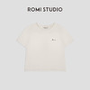 ROMI STUDIO"简约率性"100%棉珍珠白百搭休闲字母短袖T恤T3143 商品缩略图0