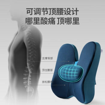 佳奥 坐垫腰部靠垫座椅腰垫办公室腰靠呵护背腰靠枕久坐神器屁垫椅垫 商品图6