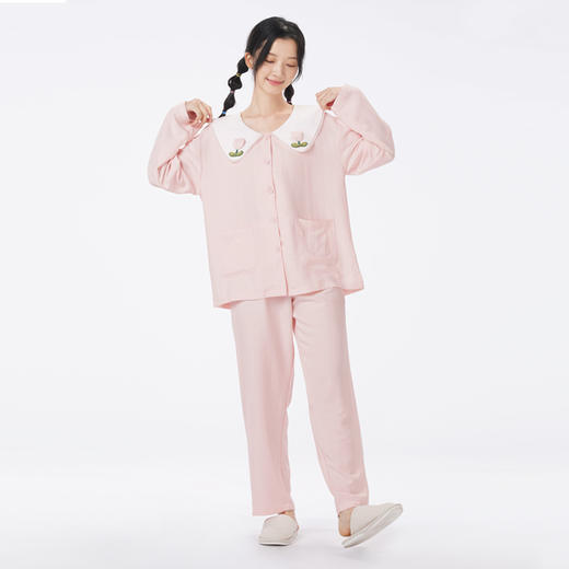 都市丽人睡衣好睡好眠长袖家居服软绵绵1.0薄女士软绵绵长袖长裤LHT1R1 商品图1