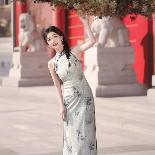 改良提花新中式收腰无袖旗袍YG2384 商品图1