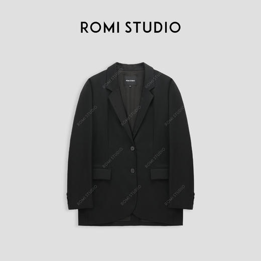 ROMI STUDIO“棕标甄选" 70羊毛混纺半麻衬宽松西装外套 23AWW1147 商品图0