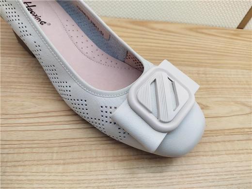 豪行夏季新款23249513真皮休闲低跟打孔女鞋凉鞋皮鞋 商品图4