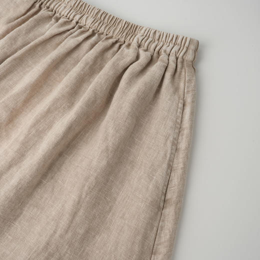 ROMI STUDIO“悠然而归”100%亚麻炒色雪花肌理松紧A摆半裙24SSQ878 商品图4