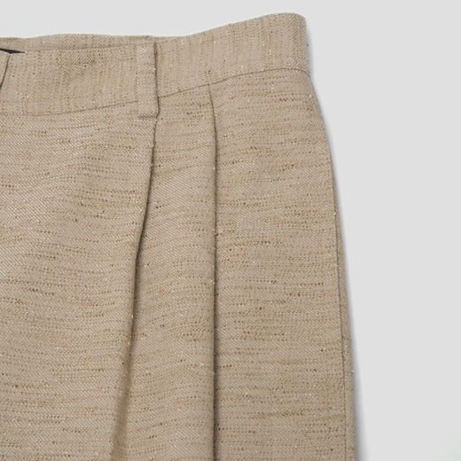 ROMI STUDIO“棕标系列”新疆棉+点子纱混纺压褶收脚长裤23AWK392 商品图2