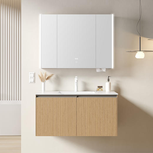 定制帝王洁具浴室柜陶瓷一体盆岩板现代轻奢高端别墅洗手盆柜组合CB209悦朗 商品图0