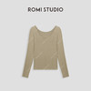 ROMI STUDIO”裸肤挚爱"醋酸混纺弹力U领长袖打底T恤24SST103 商品缩略图3
