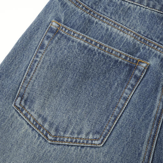 ROMI STUDIO“Clean Fit”100%竹节长绒棉洗水直筒牛仔裤24SSN258 商品图3