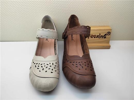 豪行夏季新款22246338真皮休闲低跟复古女鞋凉鞋皮鞋 商品图1
