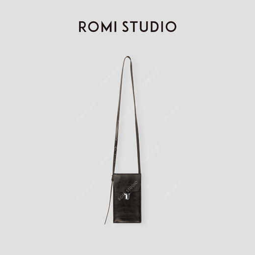 ROMI STUDIO“原生本皮"头层牛皮纹路肌理感斜跨手机包 24SSB103 商品图0