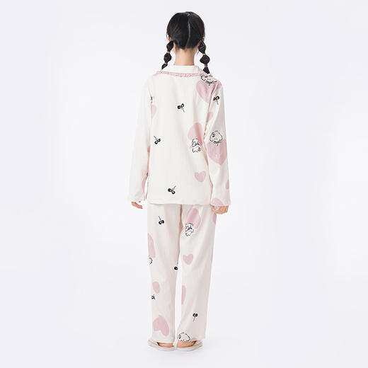 都市丽人睡衣超值精选长袖家居服泡泡绵薄女士棉质套装LHT1X1 商品图3