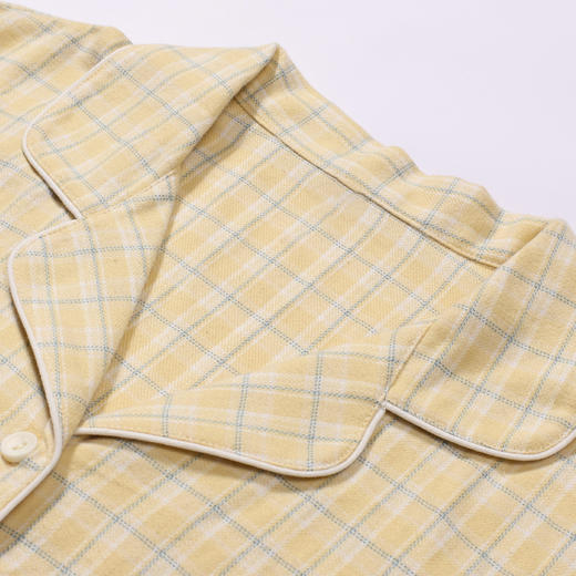 都市丽人睡衣好睡好眠长袖家居服梭织磨毛色织格薄女士梭织棉套装LHT0B7 商品图5