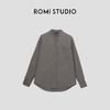 ROMI STUDIO“Cozy Design”100%棉立领简约知性褐灰衬衣 23AWT1311 商品缩略图0