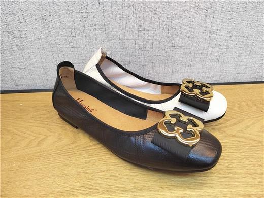 豪行春季新款22105161真皮时尚休闲低跟女鞋单鞋皮鞋 商品图2