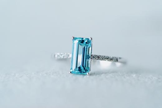 1ct 海蓝宝戒指 商品图1