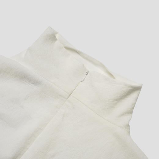 ROMI STUDIO“精致随性”棉麻简约微荡立领廓形抽绳短袖T恤 T3982 商品图3