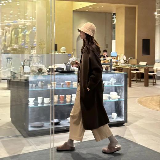 ROMI STUDIO800G牦牛绒廓形翻领驼棕色双面毛呢大衣外套 23AWW794 商品图2