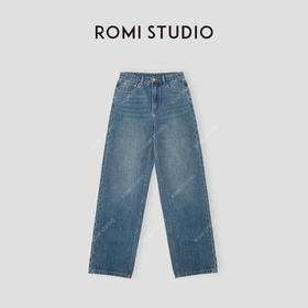ROMI STUDIO“Clean Fit”100%竹节长绒棉洗水直筒牛仔裤24SSN258
