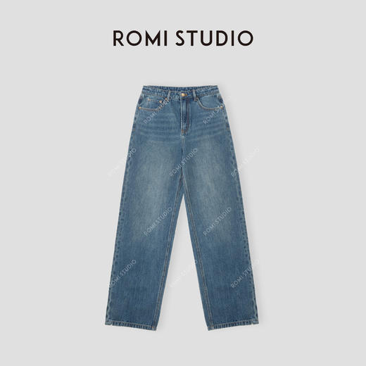 ROMI STUDIO“Clean Fit”100%竹节长绒棉洗水直筒牛仔裤24SSN258 商品图0