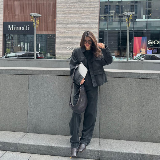 ROMI STUDIO"工装美学“290G斜纹棉多口袋磨毛质感短外套23AWW1360 商品图1