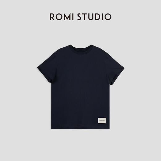 ROMI STUDIO【口碑款】春夏B备 简约风圆领休闲纯色短袖t恤 T3120 商品图4