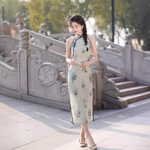 改良提花新中式收腰无袖旗袍YG2384 商品图3