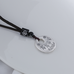 【宏艺珠宝】岁岁平安吉言银牌·足银挂坠（搭配图片展示项链绳）