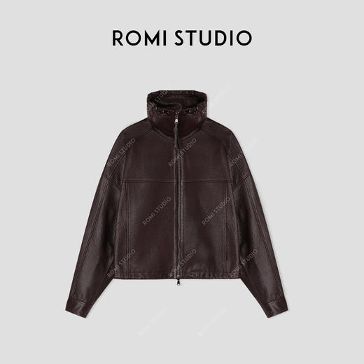 ROMI STUDIO“棕标甄选”土耳其植鞣荔枝纹山羊皮短款皮衣 24AWW016 商品图0