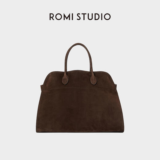 ROMI STUDIO100%羊皮简约百搭手提通勤大容量棕色托特包 23AWS029 商品图0