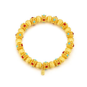 锦绣系列足金手链 花丝金珠手串黄金手链女士礼物【按克计价黄金2】MEMORA诗普琳GB280701