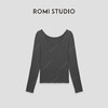 ROMI STUDIO”裸肤挚爱"醋酸混纺弹力U领长袖打底T恤24SST103 商品缩略图1