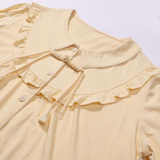 都市丽人睡衣好睡好眠长袖家居服单面无尘棉薄女士棉质套装LHT1T8 商品图4