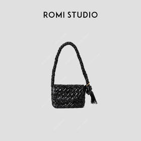 ROMI STUDIO“法式优雅”牛皮手工编织单肩斜跨手提包424T4006