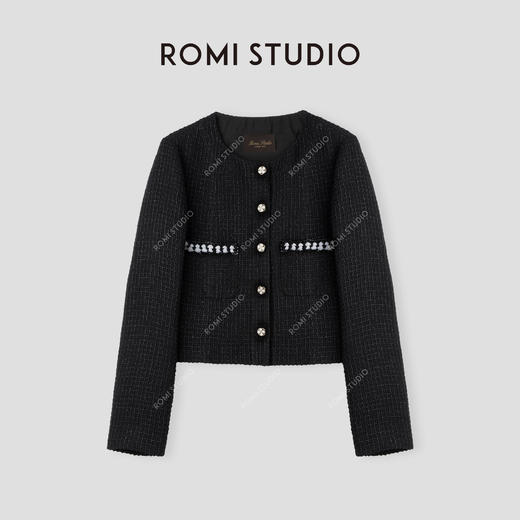 ROMI STUDIO“法式优雅”丝感棉拼手工编织花边小香风外套 24SSW473 商品图0